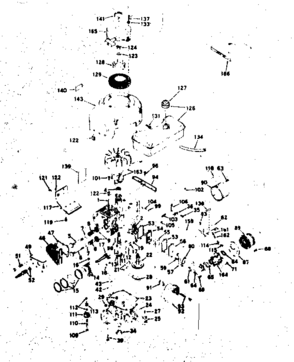 Basic Engine Diagram and Parts List for 143206012  Craftsman Engine
