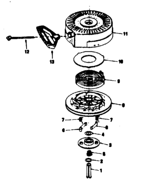 Rewind Starter No. 590646 Diagram and Parts List for 143794022  Craftsman Engine
