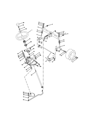Steering Assembly Diagram and Parts List for 917272954  Craftsman Lawn Tractor