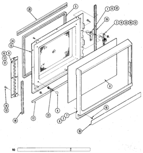 Door Upper Oven Diagram and Parts List for 489520  Craftsman Cabinet