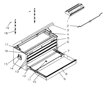 Chest Diagram and Parts List for 706597253  Craftsman Tool Stand & Cart