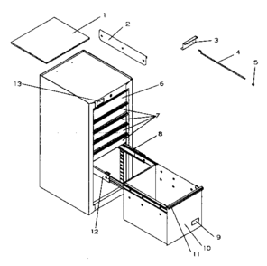 Tool Chest Diagram and Parts List for 706957210  Craftsman Tool Stand & Cart
