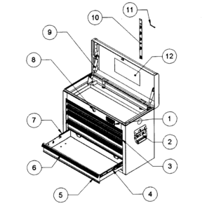 Main Assy Diagram and Parts List for 706183832  Craftsman Tool Stand & Cart