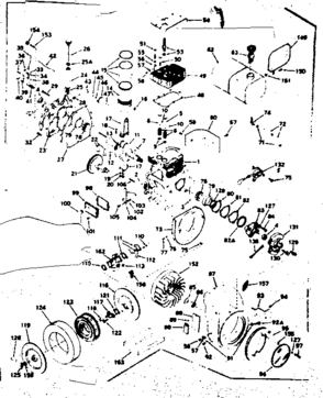Basic Engine Diagram and Parts List for 143592022  Craftsman Engine