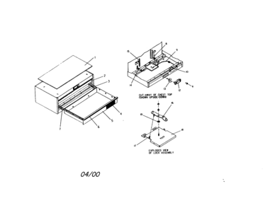 2 Drawer Intermediate Chest Diagram and Parts List for 706655675  Craftsman Tool Stand & Cart