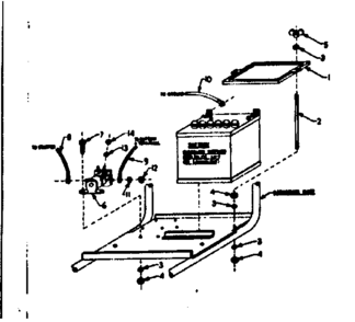 Battery Mounting Assembly Diagram and Parts List for 580320865  Craftsman Engine