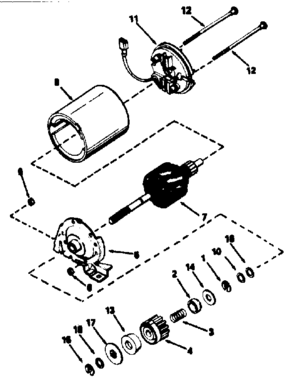 Electric Starter Motor Diagram and Parts List for 143384212  Craftsman Engine
