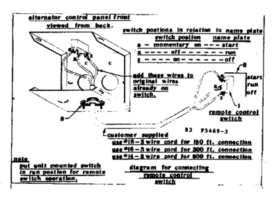 Connecting Remote Control Switch Diagram and Parts List for 5805469-3  Craftsman Engine