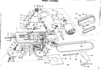 2 Inch Metal Cutting Band Saw Diagram and Parts List for 113229650  Craftsman Table Saw
