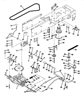 Drive Diagram and Parts List for 917252510  Craftsman Lawn Tractor
