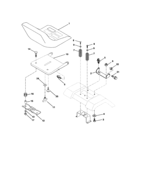 Seat Assembly Diagram and Parts List for 917273350  Craftsman Lawn Tractor