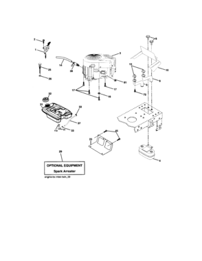 Engine Diagram and Parts List for 917273281  Craftsman Lawn Tractor
