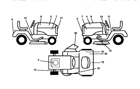 Decals Diagram and Parts List for 917256350  Craftsman Lawn Tractor