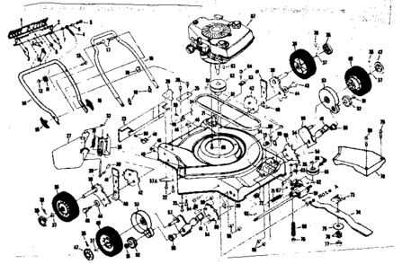 Mower Deck Diagram and Parts List for 131978200  Craftsman Lawn Mower