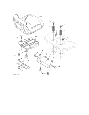 Seat Assembly Diagram and Parts List for 917988210  Craftsman Lawn Tractor