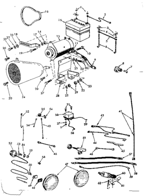 Electrical Diagram and Parts List for 91725640  Craftsman Lawn Tractor