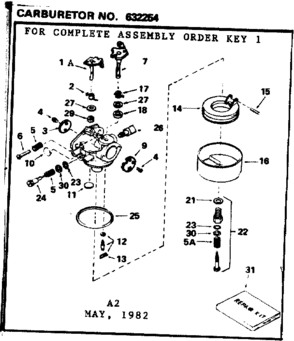 Replacement Parts Diagram and Parts List for 143326132  Craftsman Engine