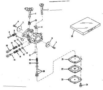 Carburetor No. 29780 Diagram and Parts List for 14366250  Craftsman Engine