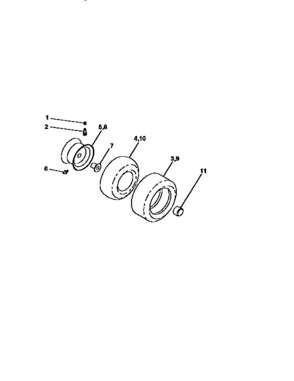 Wheels And Tires Diagram and Parts List for 917258510  Craftsman Lawn Tractor