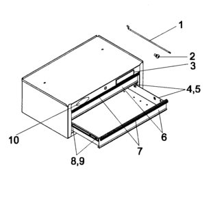 Tool Box Diagram and Parts List for 706597110  Craftsman Tool Stand & Cart