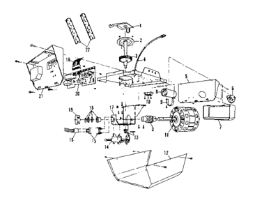 Chassis Assembly Parts Diagram and Parts List for 13953609  Craftsman Garage Door Opener