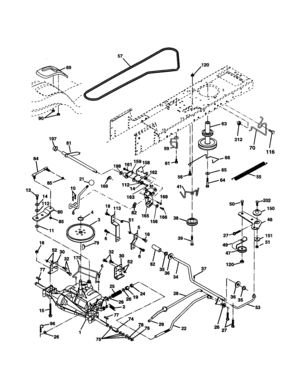Drive Diagram and Parts List for 917277430  Craftsman Lawn Tractor