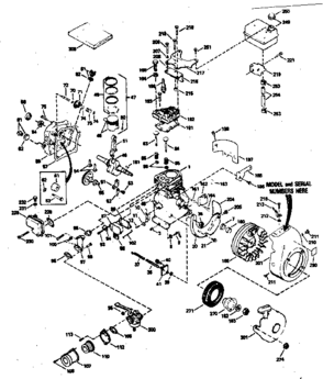 Engine Diagram and Parts List for 143774132  Craftsman Engine