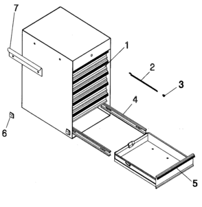 Tool Caddy Diagram and Parts List for 706651421  Craftsman Tool Stand & Cart