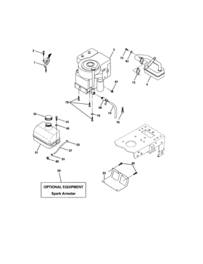 Engine Diagram and Parts List for 917271750  Craftsman Lawn Tractor