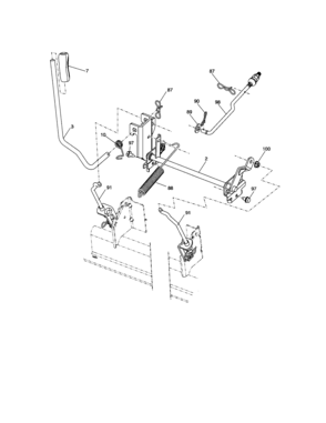 Lift Diagram and Parts List for 917288701  Craftsman Lawn Tractor