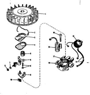 Magneto (phelon F-3220-g) Diagram and Parts List for 14314351V  Craftsman Engine