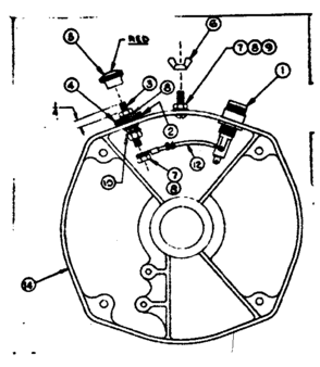 Rear Bearing Carrier Assembly Diagram and Parts List for 580320670  Craftsman Engine