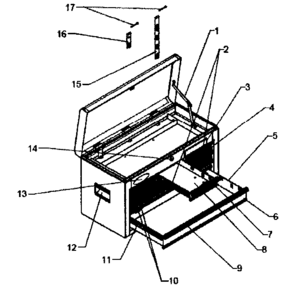 Chest Diagram and Parts List for 706596845  Craftsman Tool Stand & Cart