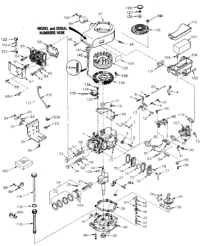 Replacement Parts Diagram and Parts List for 143386182  Craftsman Engine