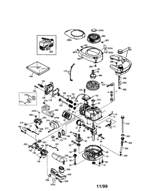 Craftsman 4-cycle Engine Diagram and Parts List for 143985018  Craftsman Engine