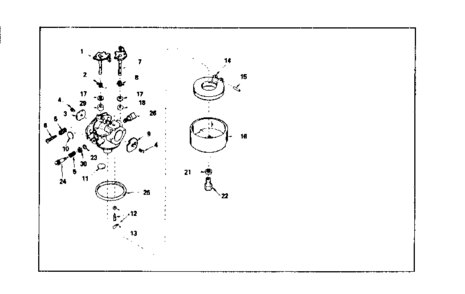 Carburetor No. 632183 Diagram and Parts List for 143356032  Craftsman Engine