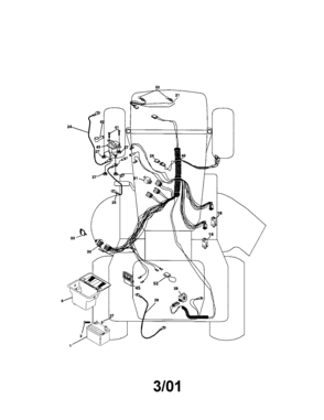 Electrical Diagram and Parts List for 917272054  Craftsman Lawn Tractor