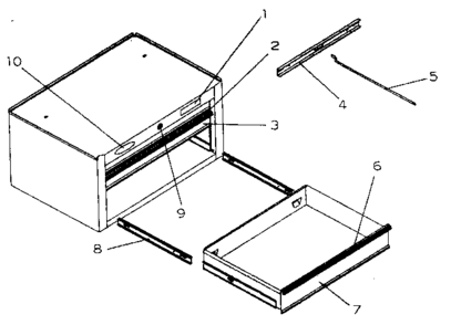 Cabinet Parts Diagram and Parts List for 706619241  Craftsman Tool Stand & Cart