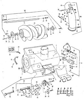 Auger  Assembly Diagram and Parts List for 842240725  Craftsman Snow Blower