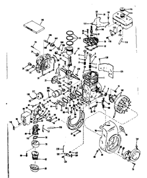 Basic Engine Diagram and Parts List for 143521091  Craftsman Engine