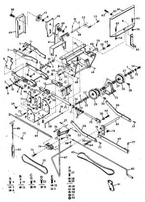 Main Frame Diagram and Parts List for 842240713  Craftsman Snow Blower
