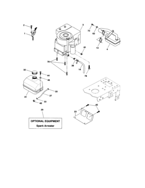 Engine Diagram and Parts List for 917273756  Craftsman Lawn Tractor