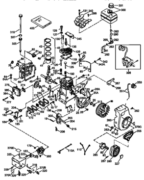 Replacement Parts Diagram and Parts List for 143965001  Craftsman Engine