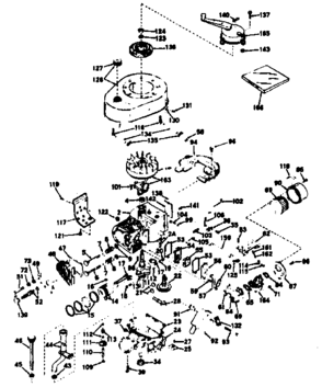 Basic Engine Diagram and Parts List for 143225102  Craftsman Engine