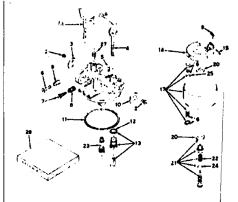 Carburetor Diagram and Parts List for 143629012  Craftsman Engine