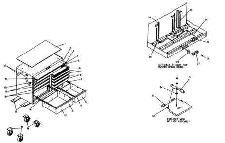 Tool Cart Diagram and Parts List for 706655761  Craftsman Tool Stand & Cart