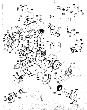 Basic Engine Diagram and Parts List for 143586252  Craftsman Engine