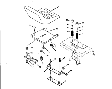 Part Location Diagram of 140124 Craftsman Lawn Tractor Seat