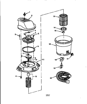 Unit Diagram and Parts List for 113177790  Craftsman Utility Vacuum