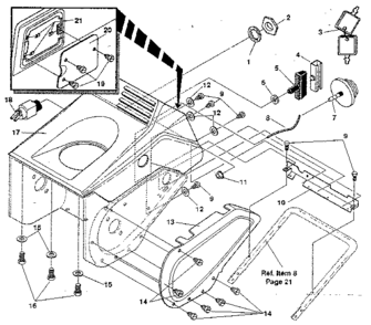 Belt Cover Diagram and Parts List for 536884420  Craftsman Snow Blower